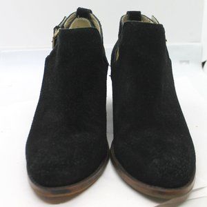 Soho Cobbler Women's Black Suede Booties w/ Side Buckle size 7.5M